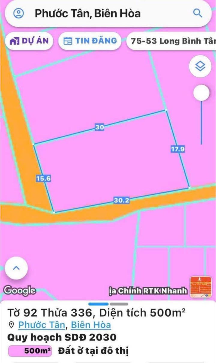 Đất ở đô thị Phước Tân 500m² giá 2.75 tỷ - Sổ đỏ chính chủ, 2 mặt tiền!
