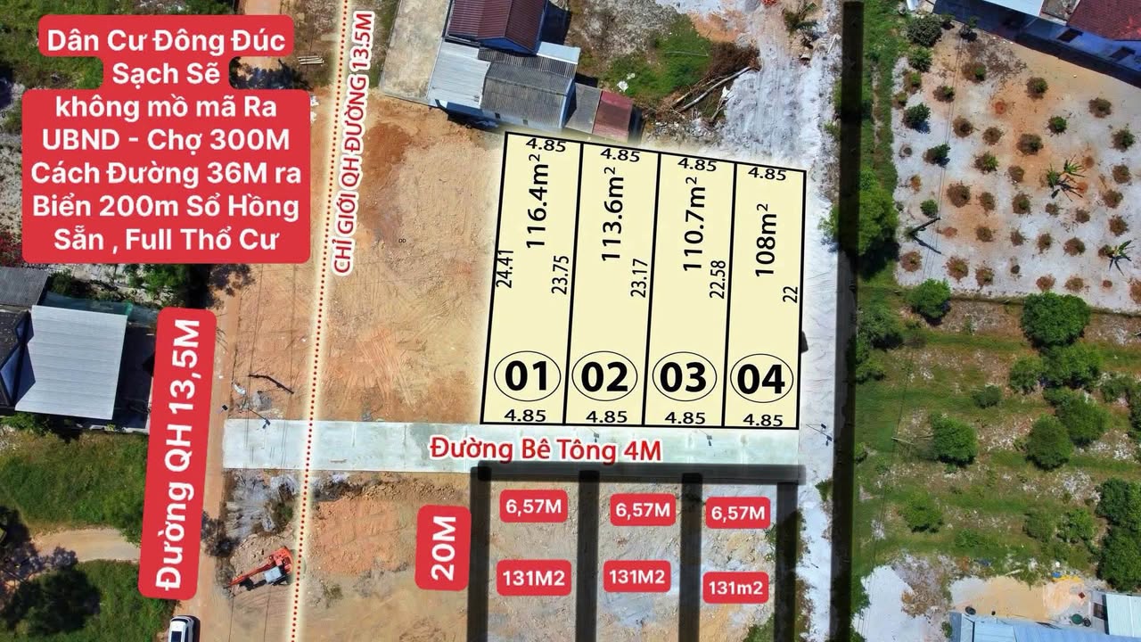 Đất thổ cư Vinh An 131m² giá 300 triệu - Đầu tư sinh lời gần biển!