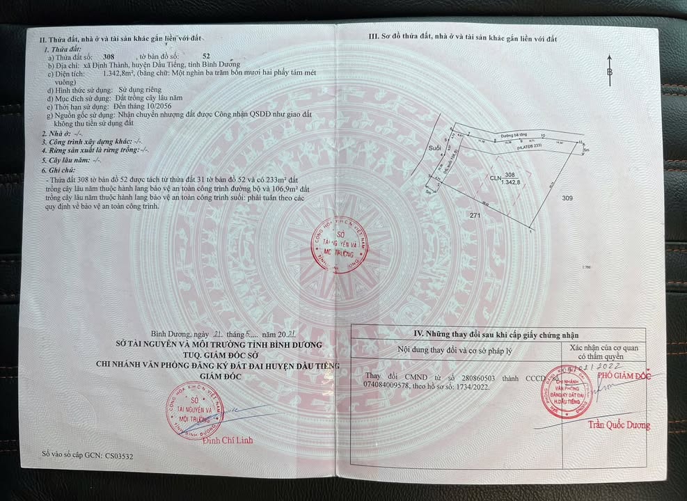 Đất nền Định Thành, Dầu Tiếng 1342m² giá 2.2 tỷ - Đầu tư sinh lời ngay!