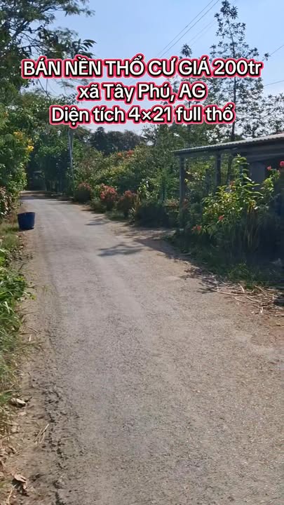 Đất thổ cư 84m² xã Tây Phú, Thoại Sơn giá 200 triệu - Đầu tư sinh lời ngay!