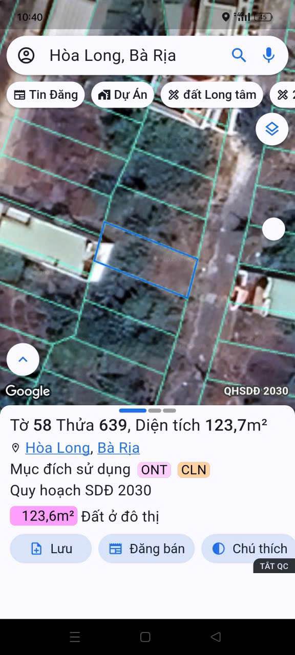 Đất thổ cư Hương Lộ 2, TP Bà Rịa 123m² giá 1.7 tỷ - Cơ hội đầu tư tuyệt vời!