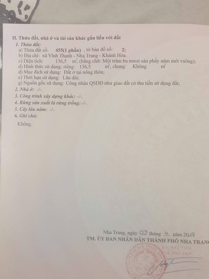 Nhà riêng Vĩnh Thạnh Nha Trang 136,5m² giá 3,5 tỷ - Pháp lý đầy đủ, sẵn sàng ở ngay!