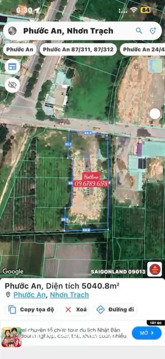 Đất mặt tiền Hùng Vương, xã Phước An, Nhơn Trạch - 20,000m², giá tốt cho nhà đầu tư!