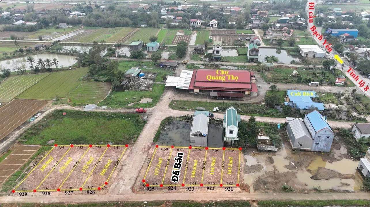 Đất KQH Chợ Quảng Thọ 157m² giá chỉ từ 800 triệu - Sổ hồng riêng, ngân hàng hỗ trợ vay