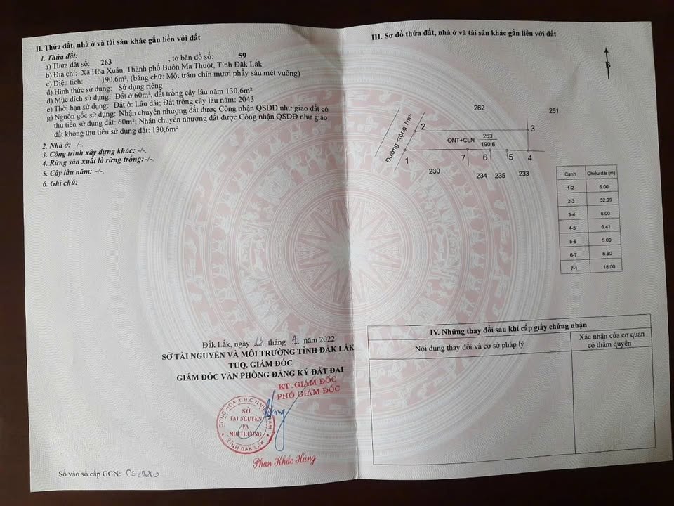 Lô đất Hòa Xuân, Buôn Ma Thuột 192m² giá 799 triệu - Bán gấp, sổ đỏ chính chủ!