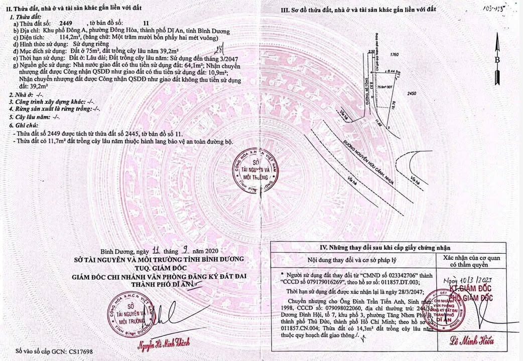 Nhà góc 2 mặt tiền Nguyễn Hữu Cảnh, Dĩ An 114m² giá 6 tỷ - Cơ hội đầu tư tuyệt vời!