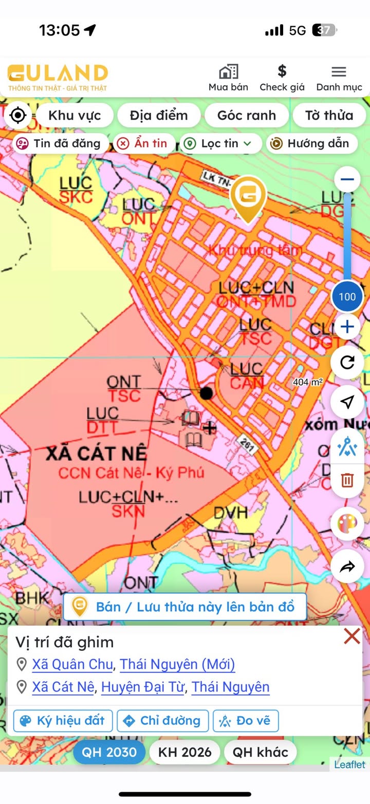 Đất thổ cư 300m² Cát Nê, Đại Từ - Giá tốt chưa tới 1 triệu/m²!