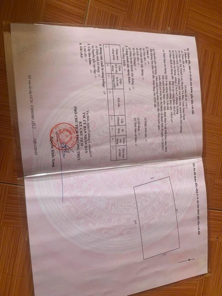 Đất nền Thành Lợi, Vụ Bản 274m² giá 1.2 tỷ - Vị trí đẹp, ô tô đỗ cửa!