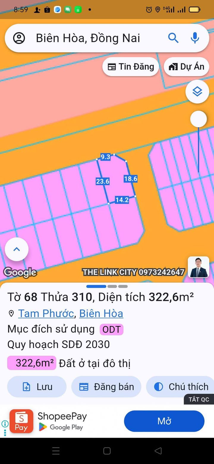 Đất nền lô góc 2 mặt tiền Khu đô thị Tín Nghĩa, Tam Phước, Biên Hòa - 322m² giá 5.2 tỷ có thương lượng!