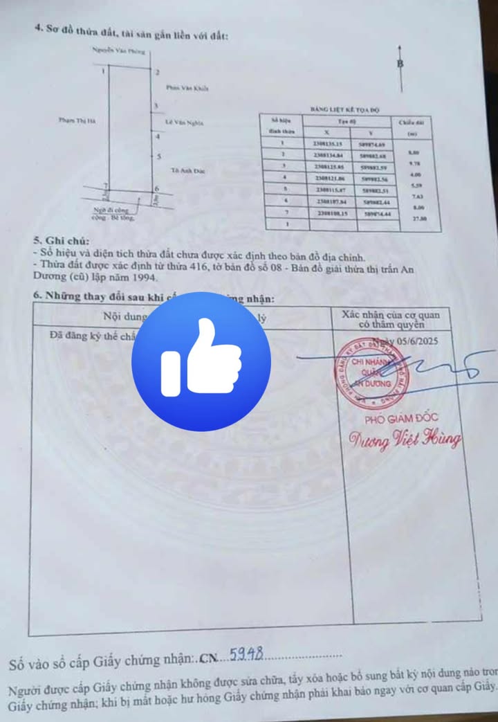 Đất nền 216m² tại phường An Dương, Hải Phòng - Giá chỉ 5.616 tỷ, vị trí trung tâm thuận lợi!