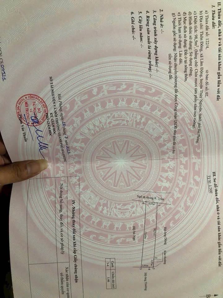 Đất nền tại phường Thiên Hương, Hải Phòng 98,5m² giá 2 tỷ - Vị trí đắc địa, tiện ích đầy đủ!