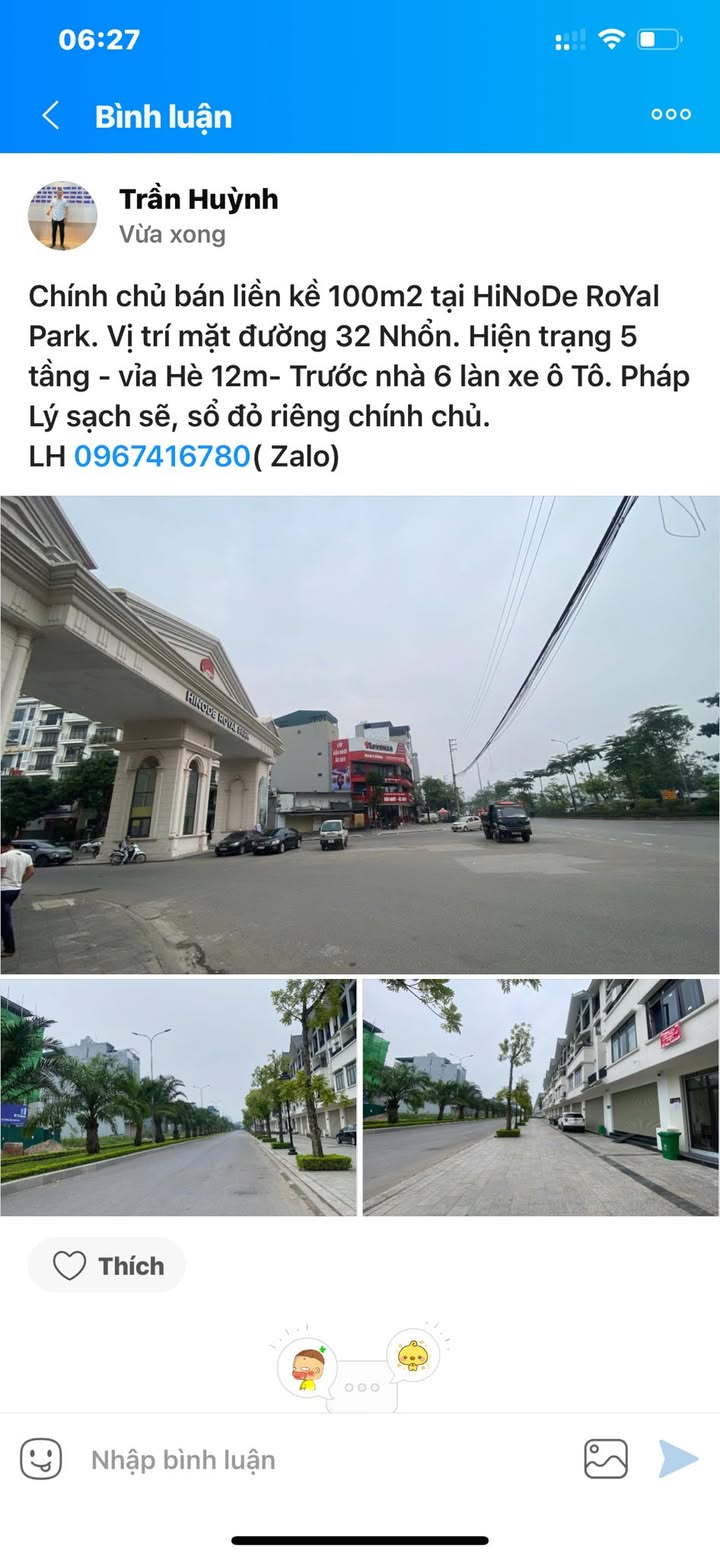 Shophouse HiNoDe Royal Park 100m² giá thỏa thuận - Mặt đường 32 đắc địa!