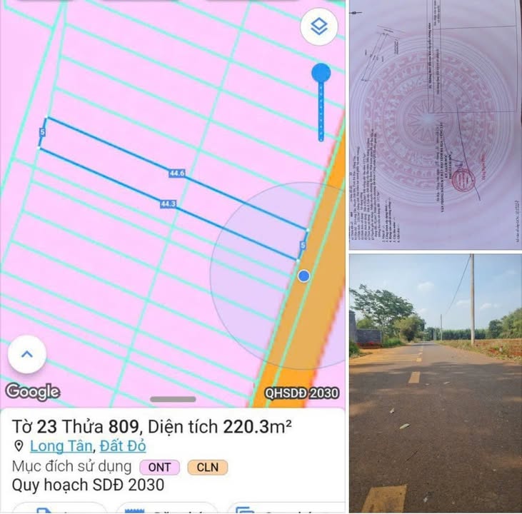 Đất thổ cư Long Tân 220.3m² giá 850 triệu - Cơ hội đầu tư hiếm có!