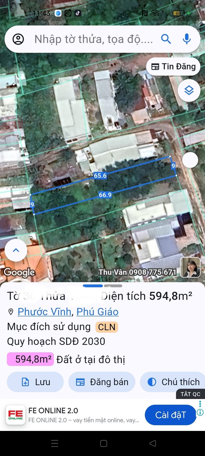 Đất nền Phước Vĩnh, Phú Giáo 612m² giá 2.5 tỷ - Cơ hội đầu tư hấp dẫn!