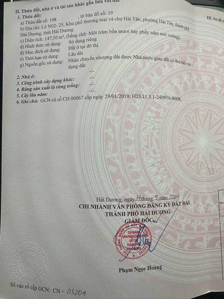 Đất mặt chợ Hải Tân 147.5m² giá thỏa thuận - Vị trí kinh doanh đắc địa!