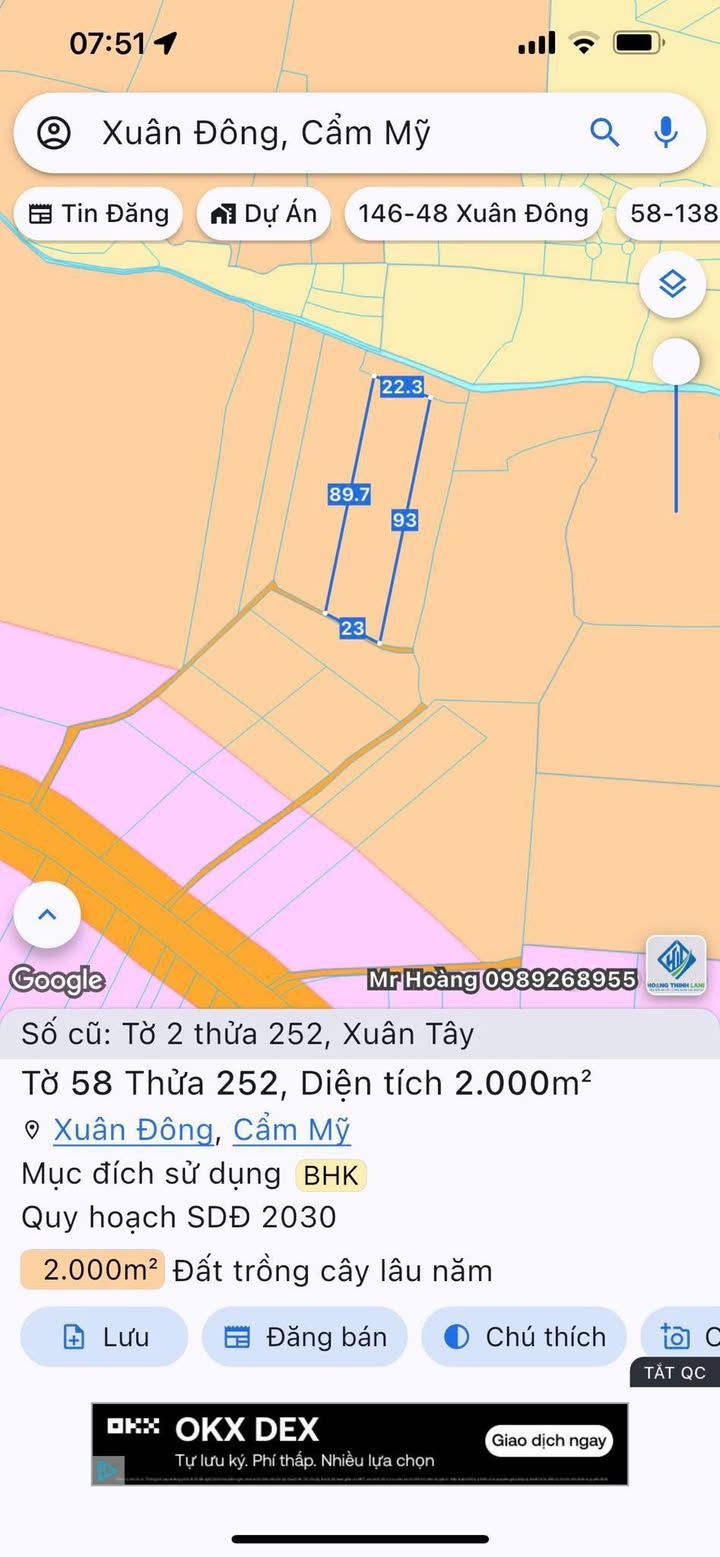 Đất nền Xuân Tây Cẩm Mỹ 720m² giá 1.2 tỷ - Sổ đỏ chính chủ, gần đường lớn!