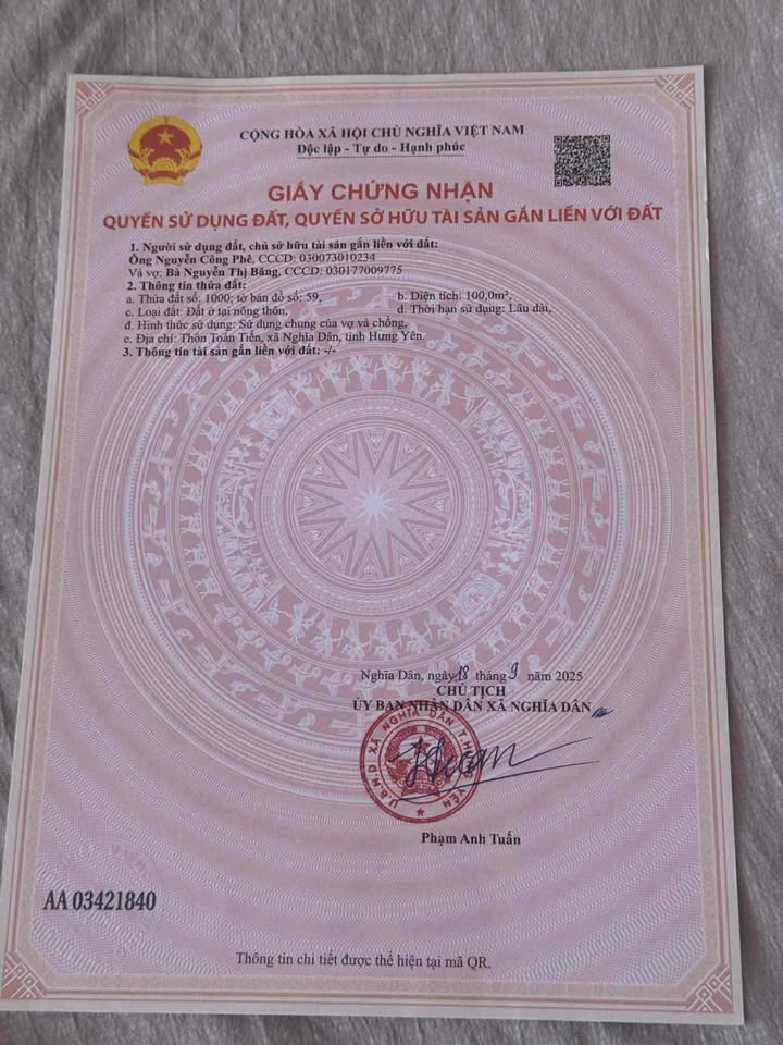 Đất nền 100m² tại Vĩnh Xá, Kim Động chỉ 3 tỷ - Sổ hồng chính chủ, kinh doanh thuận lợi!