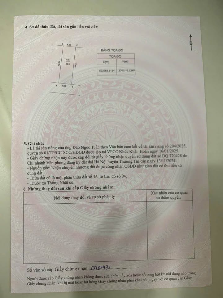 Đất nền Thống Nhất Thường Tín 50m² giá chỉ 2 tỷ - Cơ hội đầu tư tuyệt vời!