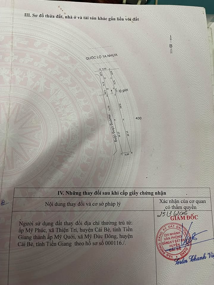 Đất nền chính chủ tại Quốc lộ 1A, Cái Bè, Tiền Giang 295m² - Tiềm năng sinh lời cao!