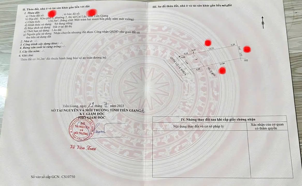 Đất mặt tiền Quốc lộ 1A, Cai Lậy 154m² giá 1.95 tỷ - Khu kinh doanh sầm uất!