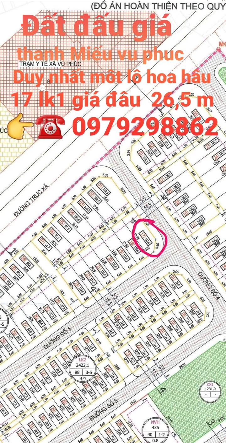 Đất dự án Vũ Phúc Thái Bình 132m² giá 3 tỷ - Đầu tư sinh lời tuyệt vời!