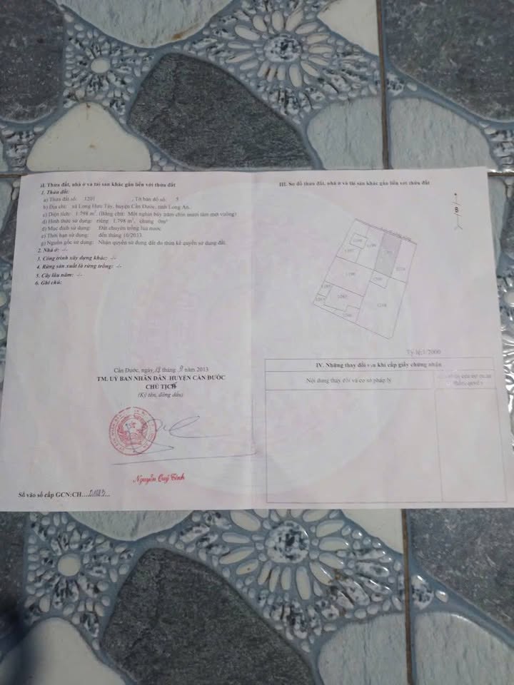 Đất lúa 1798m² Cần Đước, Long An - Hai mặt tiền, giá chỉ 1.5 tỷ!