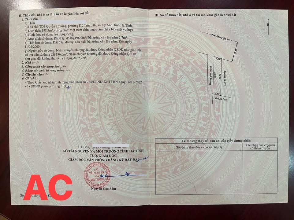 Đất nền Kỳ Trinh, Kỳ Anh 198m² giá thỏa thuận - Góc 2 mặt tiền đường!