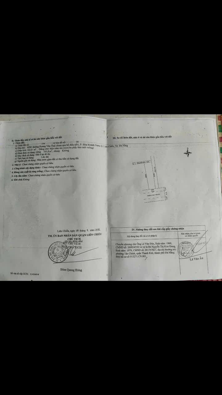 Đất mặt tiền Phạm Thị Lam Anh, Liên Chiểu, Đà Nẵng 164m² giá 4.95 tỷ - Cơ hội đầu tư sinh lời ngay!