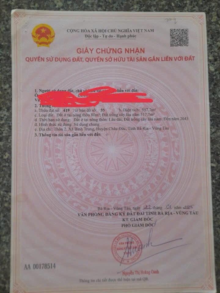 Đất nền chính chủ Thôn 5, Bình Trung 600m² giá 2.4 tỷ - Đầu tư sinh lời ngay!