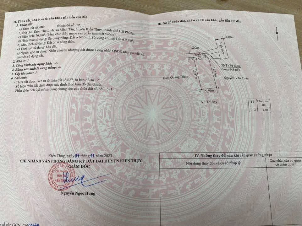 Lô đất tiềm năng Thọ Linh, Minh Tân 67m² giá 1.1 tỷ - Đầu tư sinh lời tốt!