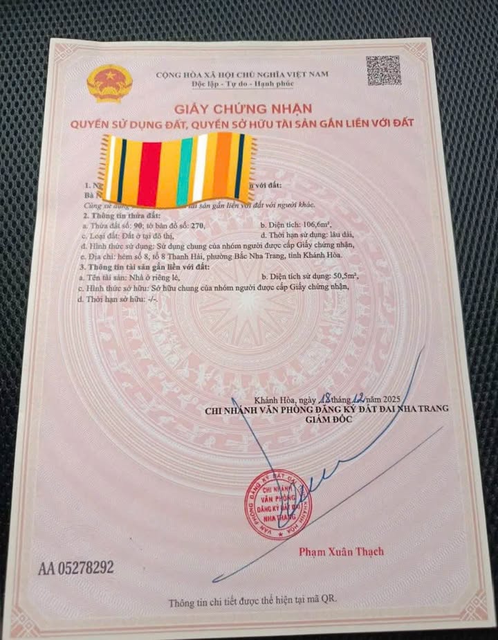 Đất góc 2 mặt tiền đường Nhà Thờ Vĩnh Hải 106,6m² giá 5,2 tỷ - Đầu tư tiềm năng ngay gần biển!