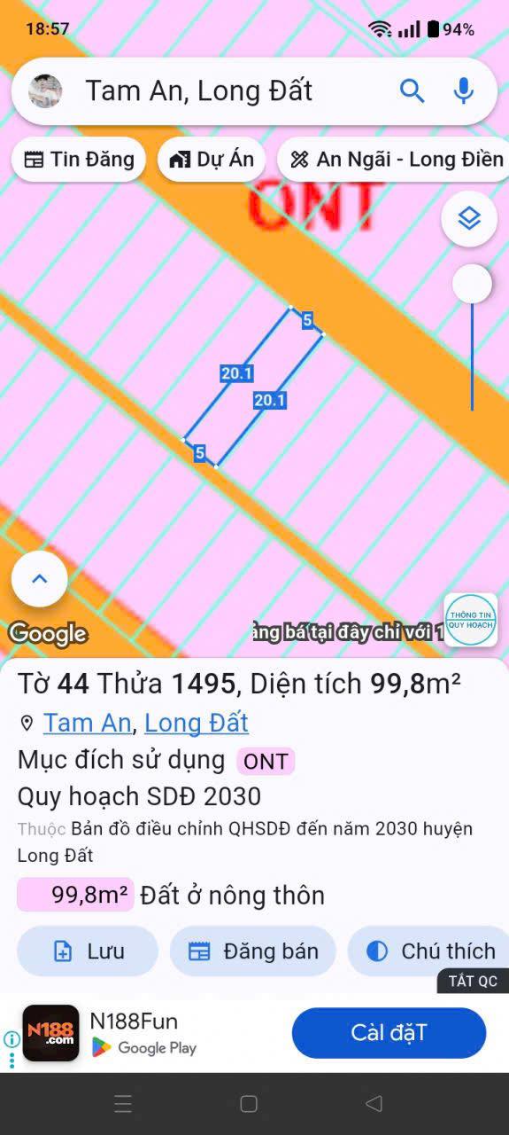 Đất nền Long Điền 100m² giá 1.18 tỷ - Sổ đỏ chính chủ, đầu tư lý tưởng!