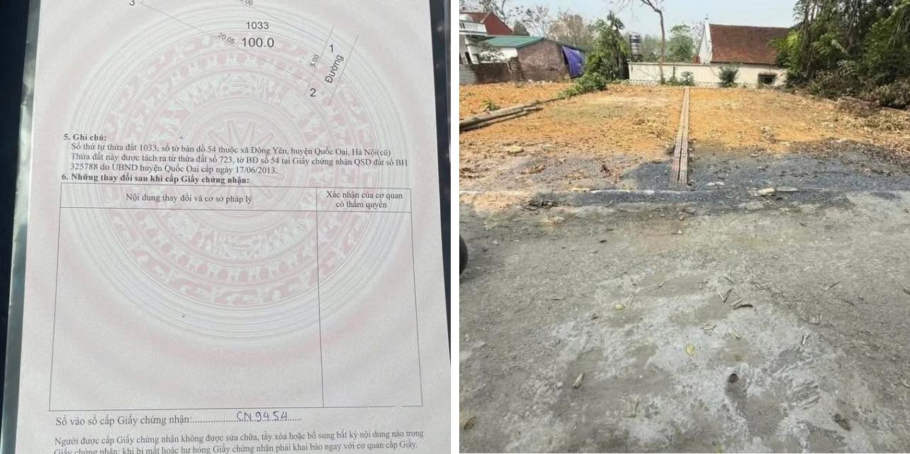 Đất nền Đông Yên Quốc Oai 100m² giá thỏa thuận - Gần trung tâm Hà Nội!