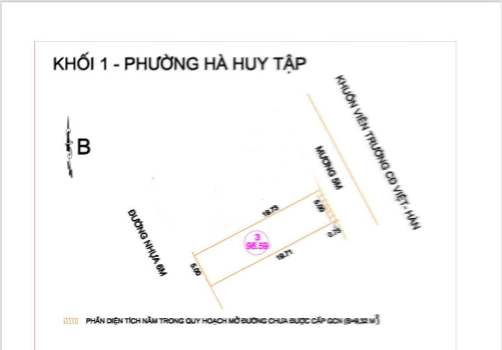 Đất nền đường Hà Huy Tập, Vinh 100m² giá 4 tỷ - Mặt tiền đẹp, sát Trường Việt Hàn!