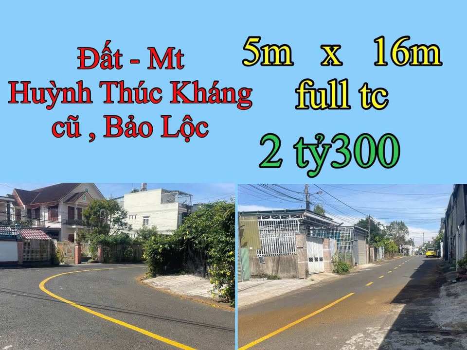 Đất nền mặt tiền đường Huỳnh Thúc Kháng, Bảo Lộc 80m² giá 2.3 tỷ - Đầu tư sinh lời tuyệt vời!