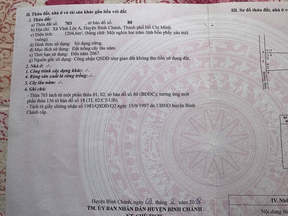 Đất trồng cây lâu năm Vĩnh Lộc A 3205m² giá 38.455 tỷ - Đầu tư lợi nhuận cao!