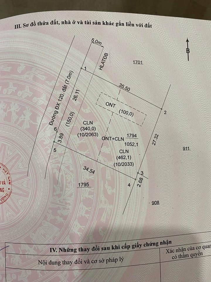 Đất thổ cư Phú An Bến Cát 1050m² giá 9 tỷ - Lý tưởng cho villa nghỉ dưỡng!