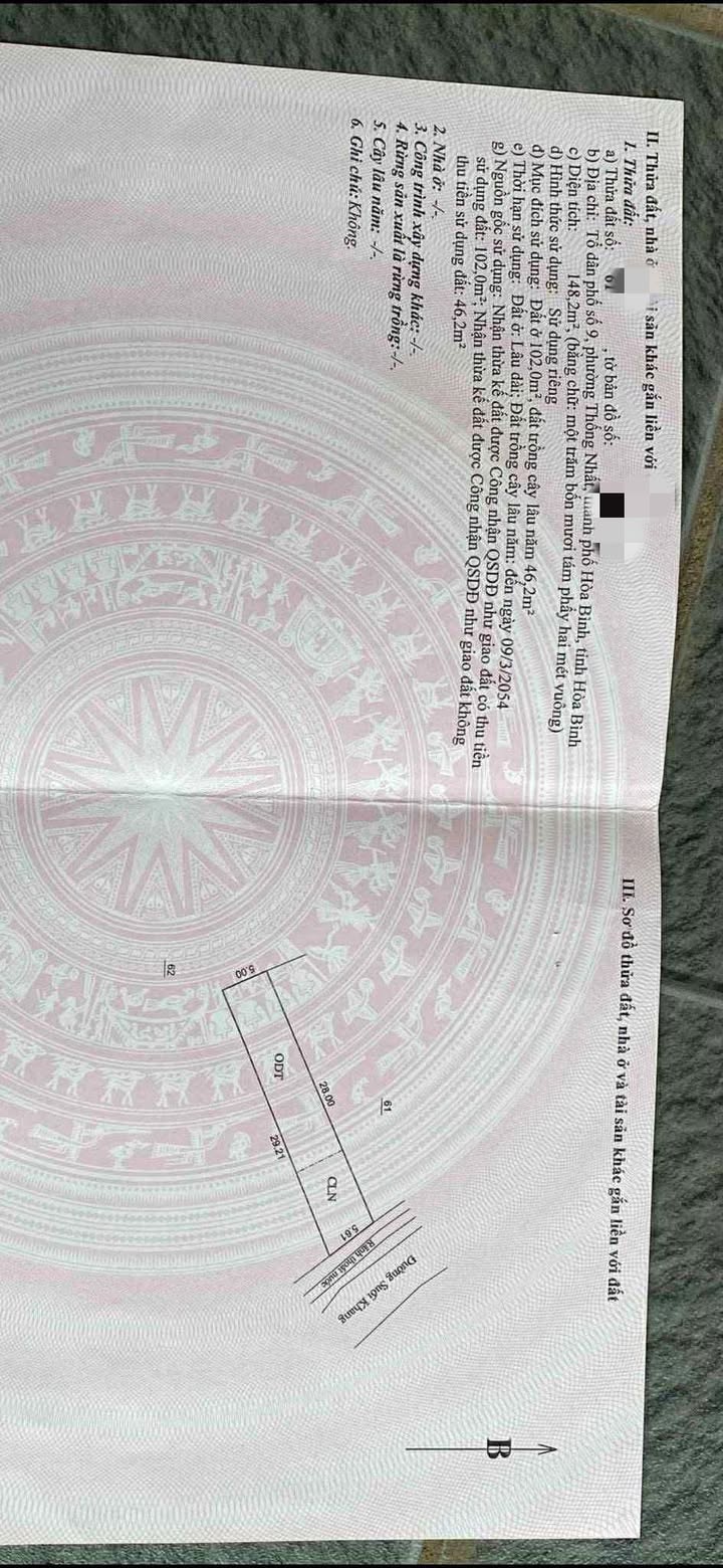 Đất Thổ Cư Hòa Bình 148.2m² giá 950 triệu - Chính Chủ Cần Bán Gấp!