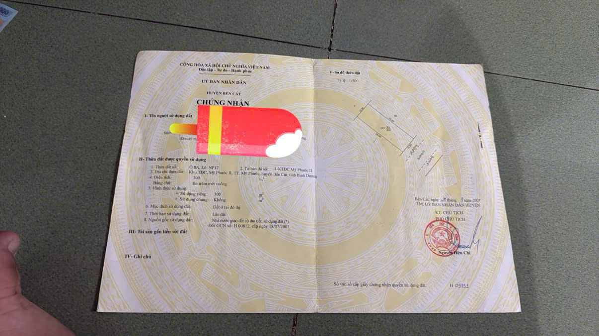 Bán đất Mỹ Phước, Bến Cát 300m² giá 6.4 tỷ - Nhà 2 phòng ngủ, sổ đỏ chính chủ!