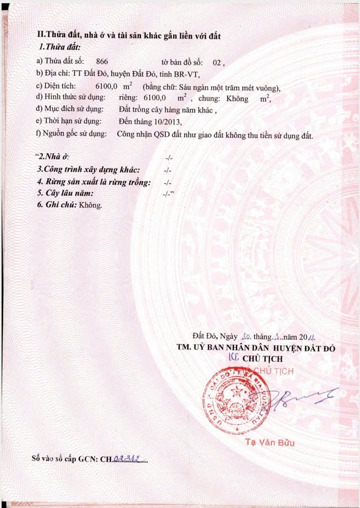 Đất nền mặt tiền Đoàn Trung Còn, Đất Đỏ 6100m² giá 14 tỷ - Cơ hội đầu tư hấp dẫn!