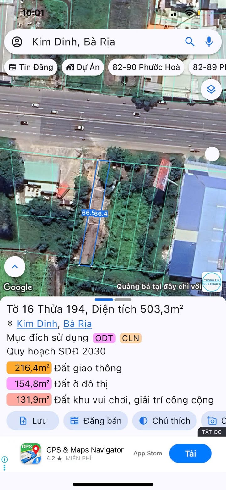 Bán đất tại TP. Bà Rịa 503m² - Pháp lý rõ ràng, đầu tư sinh lời!