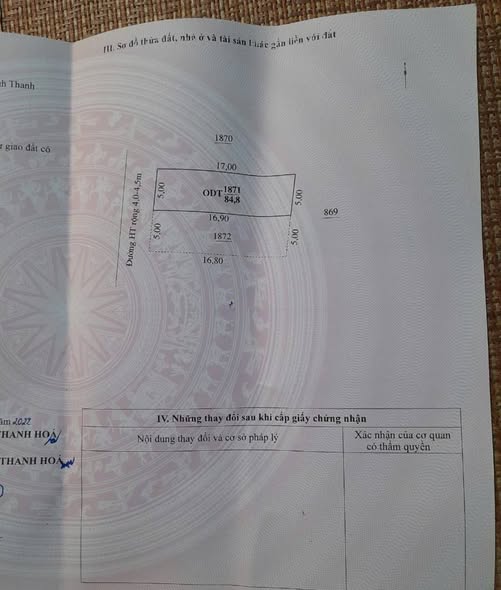 Lô đất đẹp tại Quảng Đông, Thanh Hóa 84.8m² giá chỉ 1 tỷ - Cơ hội đầu tư tuyệt vời!