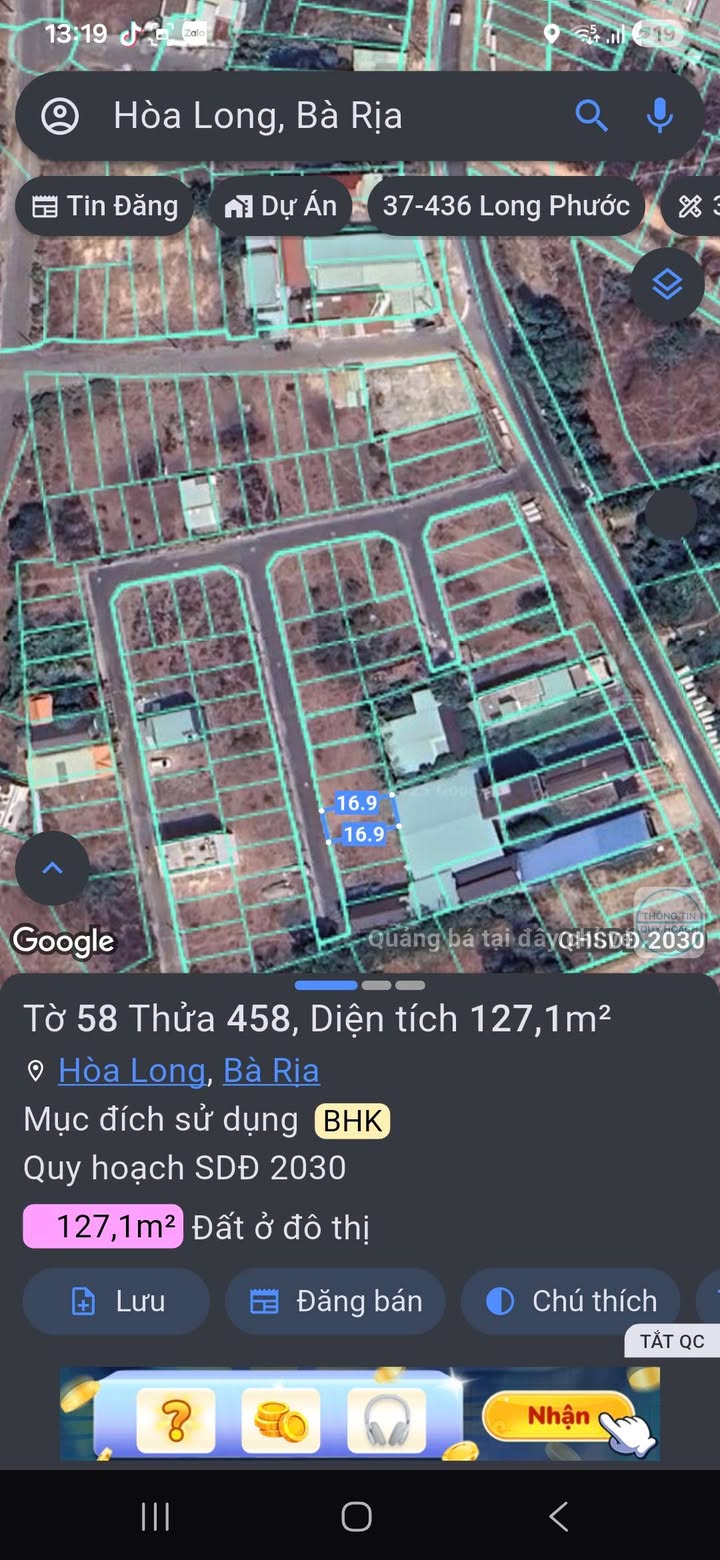 Đất nền Hòa Center Bà Rịa 142m² giá 1.82 tỷ - Khu dân cư đông đúc!