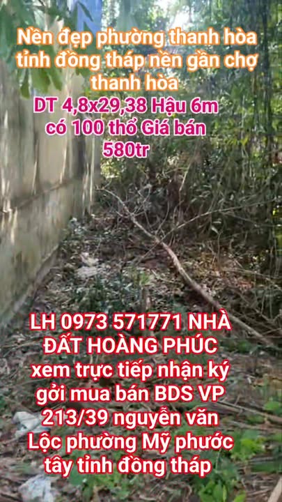 Đất nền Ấp Thanh Hiệp, Xã Thanh Hòa, 141m² - Giá chỉ 580 triệu VND!