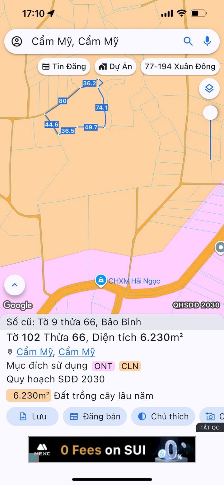 Đất thổ cư Bảo Bình, Cẩm Mỹ 300m² giá 450 triệu - Cơ hội đầu tư sinh lời!