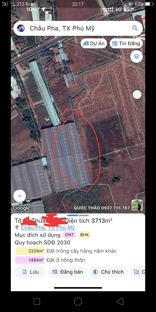 Đất nền Châu Pha, Phú Mỹ 3700m² giá 5 tỷ - Đầu tư sinh lời ngay!