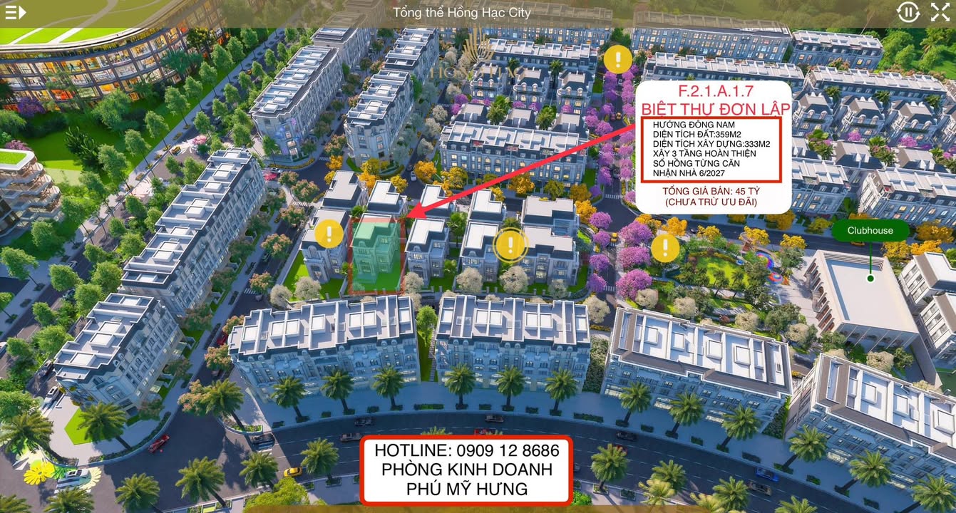 Biệt thự đơn lập Hồng Hạc City Bắc Ninh 359m² giá 45 tỷ - Sản phẩm hiếm có, đầu tư sinh lời!