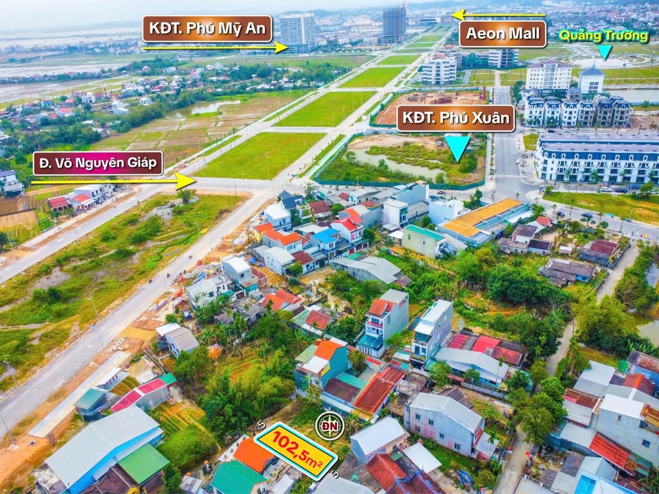 Đất nền Phú Xuân Citi Thừa Thiên Huế 102m² giá chỉ 2 tỷ - Vị trí đắc địa sát cầu Võ Nguyên Giáp!