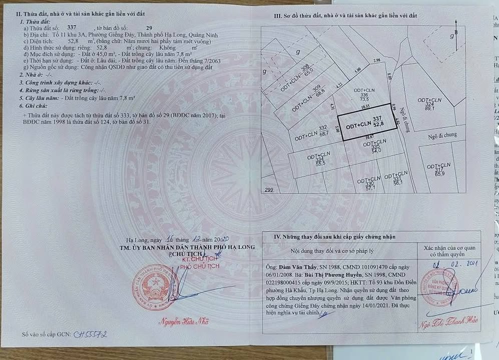 Đất nền Giếng Đáy, Hạ Long 52.8m² giá 1.2 tỷ - Đường ô tô vào tận nơi!