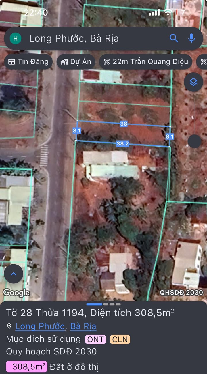 Đất nền Bà Rịa - Vũng Tàu 304m² giá 2.5 tỷ - Mặt tiền đường nhựa 66 đẹp